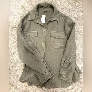 Aerie Lumber Jane Waffle button up shirt